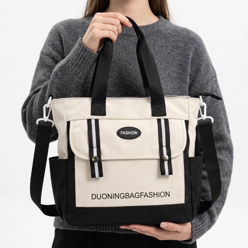 Premium Canvas Tote Bag with Crossbody Strap - view 2