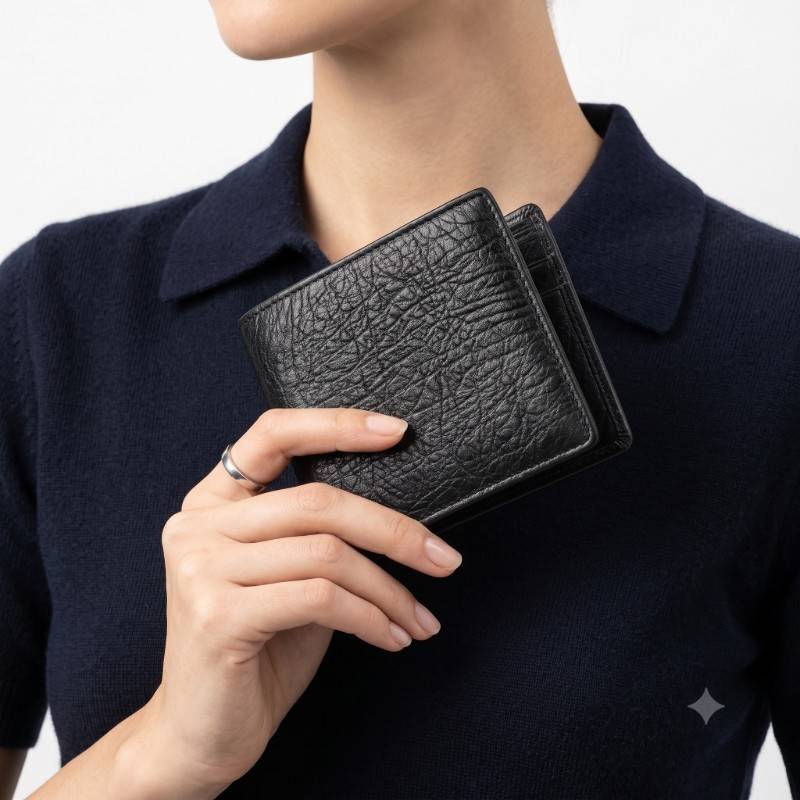 Elephant leather black wallet - view 2