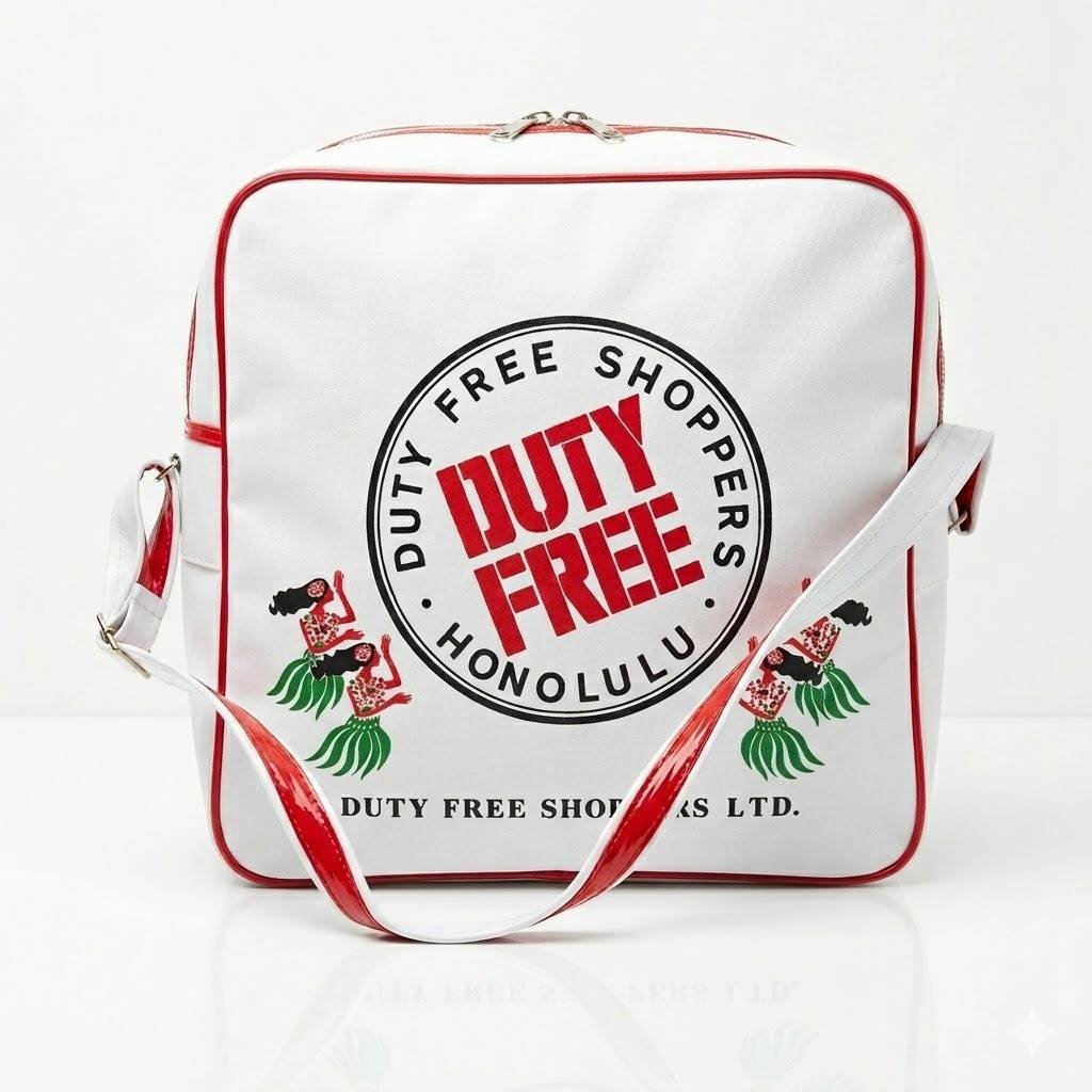 White duty free Travelling Bag