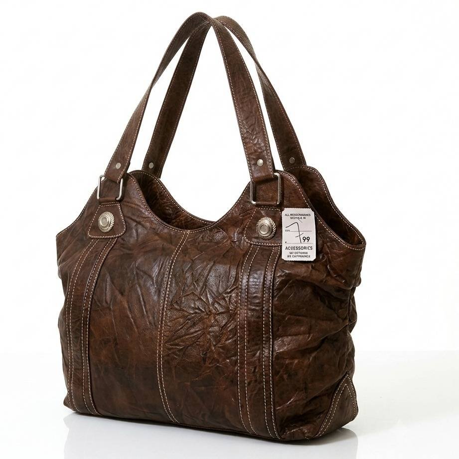 Brown texture leather bag