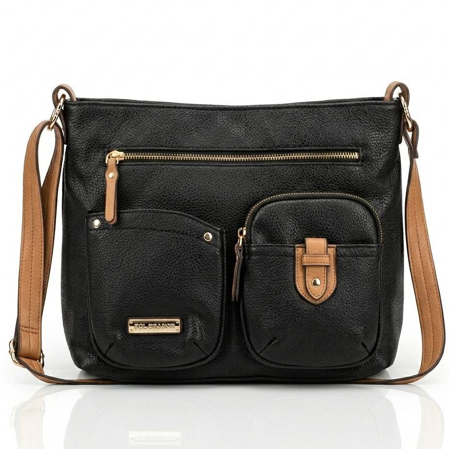 Black and tan pebbled tylor radon cross body