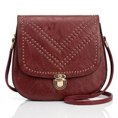 Red fully studed cross body